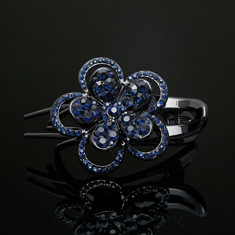 Disc hair five-petaled flower rhinestone grab clip headdress
