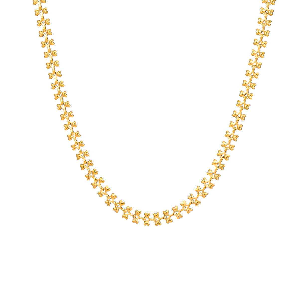 Minimalist Gold-Tone Titanium Steel Love Necklace