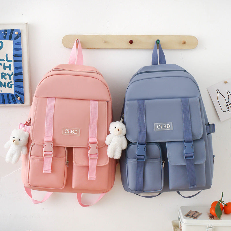 Five piece backpack large capacity school bag