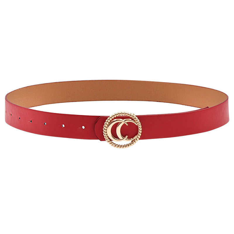 Elastic waist bright red belt