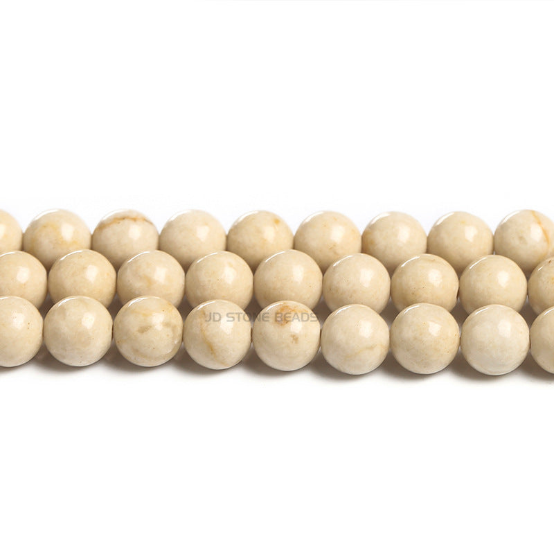 White fossil loose beads DIY jewelry accessories