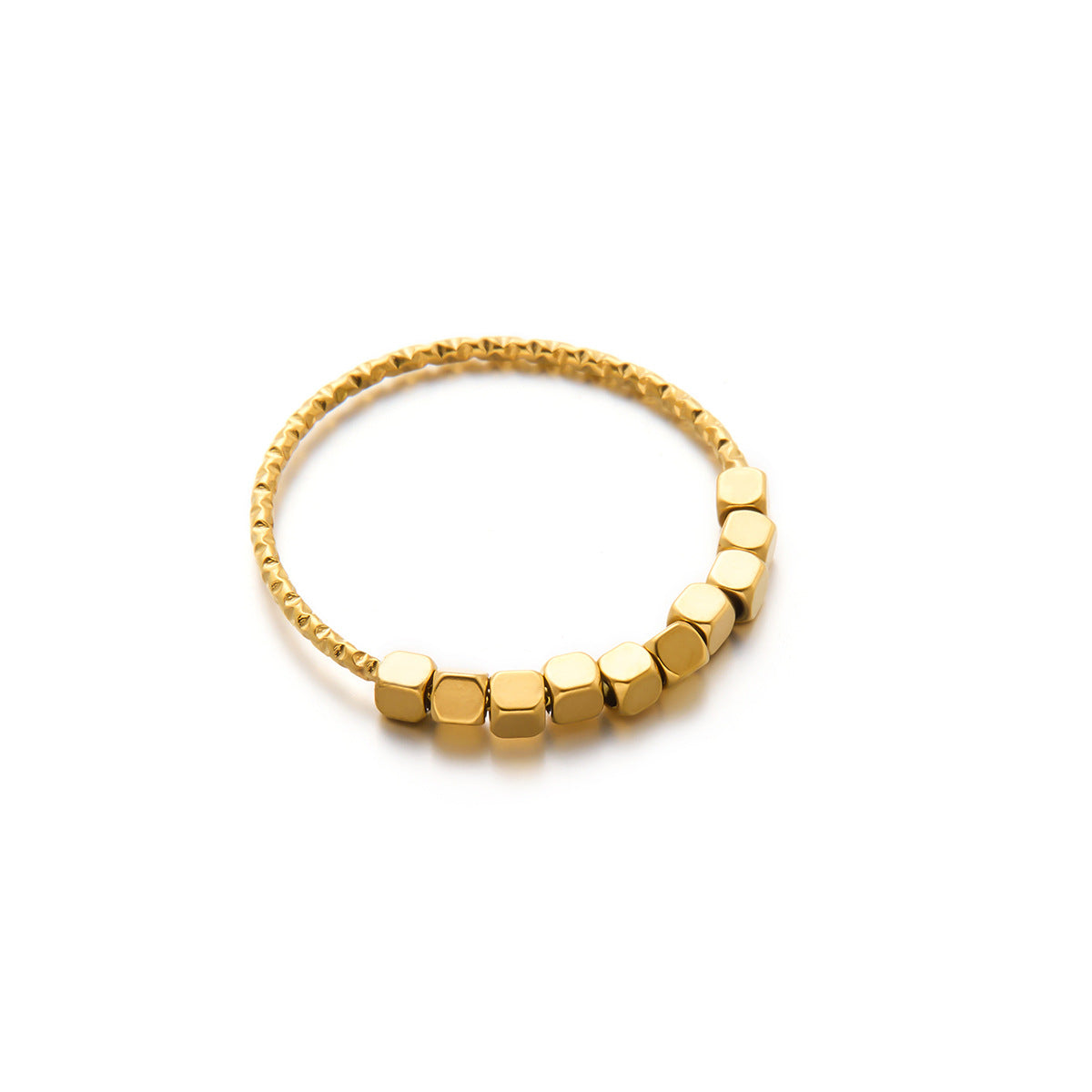 Compact Titanium Steel Mini Charms — Hexagon, Cube & Flower Beads