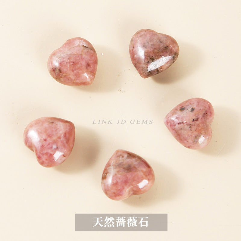 15Mm pink crystal peach heart semi-precious stone