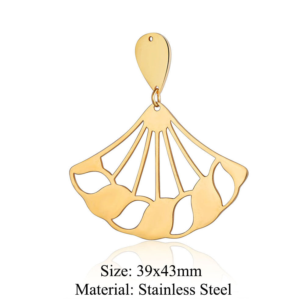 5 pcs/pack flower fringed titanium steel pendant