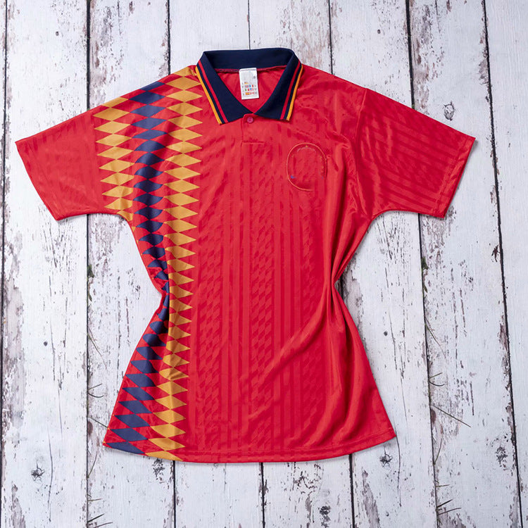 1994 Spain Retro Home Raul Fernandez Enrique Pizzi Jersey