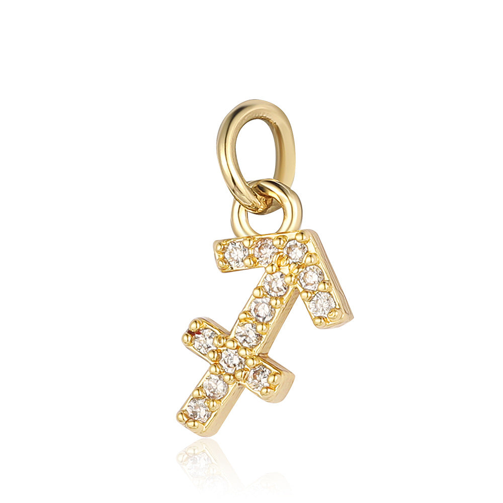 Twelve constellations copper zircon pendant