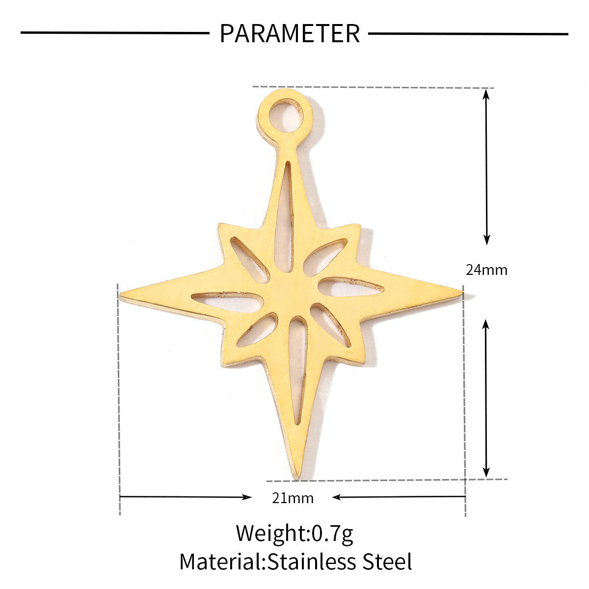 20 pcs/bag Flower Mountain Crown Titanium Steel Pendant