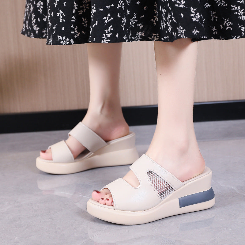 Wedge heel slippers women's fashion wholesale