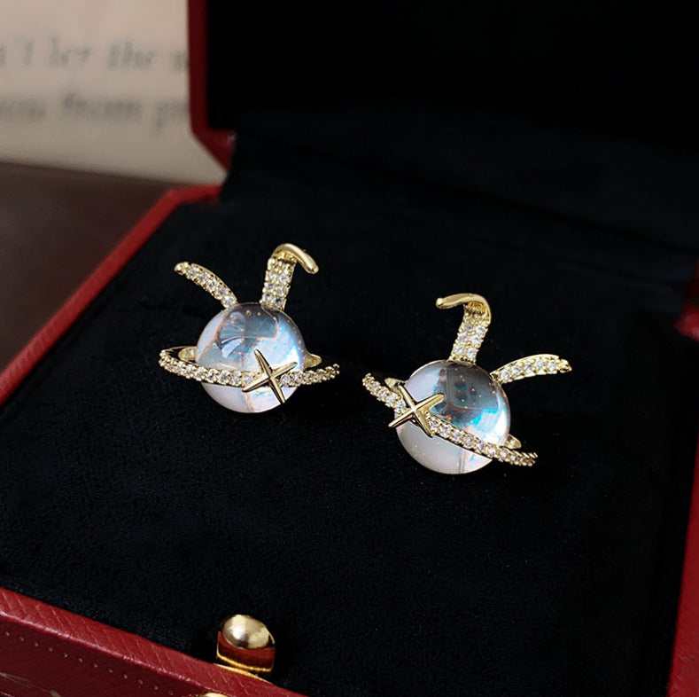 Pendientes de conejo premium para mujer primavera y verano