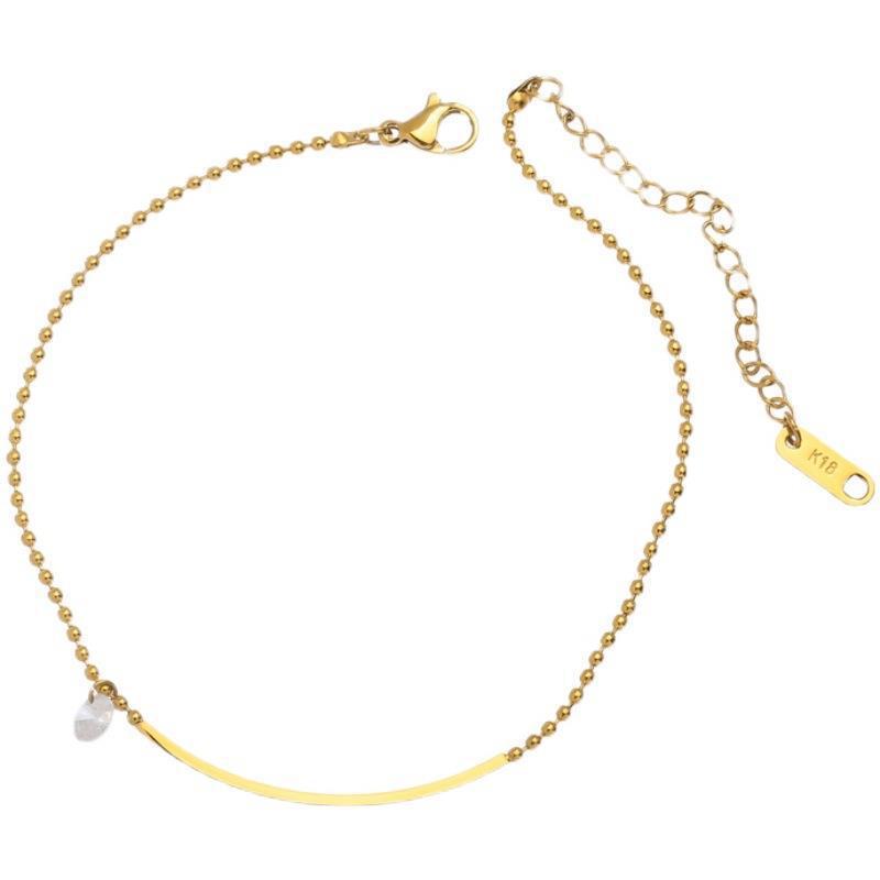 18K Gold Smile Zircon Anklet (Non-Fading)