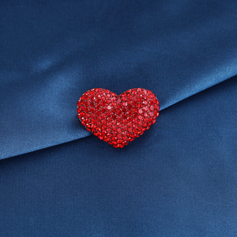 Red Love Rhinestone Brooch