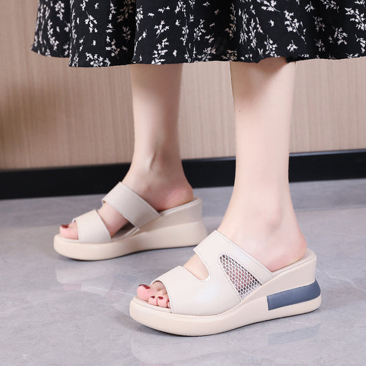 Wedge heel slippers women's fashion wholesale