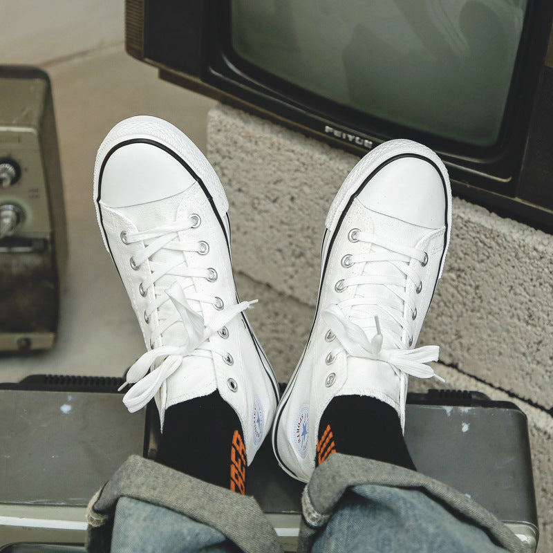 1 Zapatos de lona clásicos para hombre, estilo coreano, informal unisex