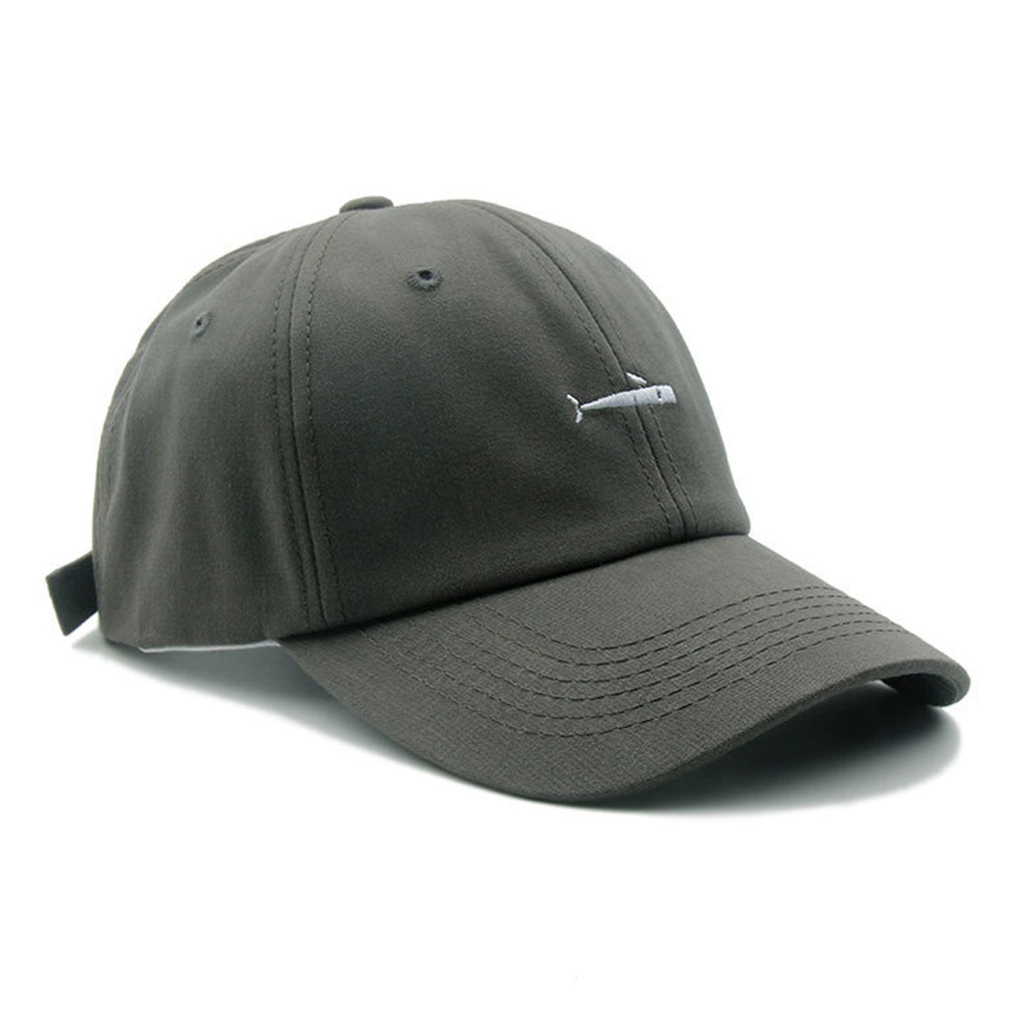 Whale Embroidered Cotton Baseball Cap