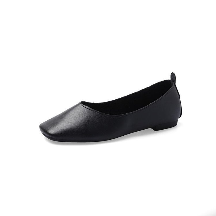 Square head flat sole small single shoes