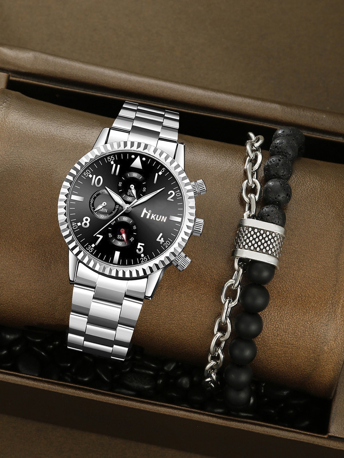 Men's Fashion Watch Bracelet Set