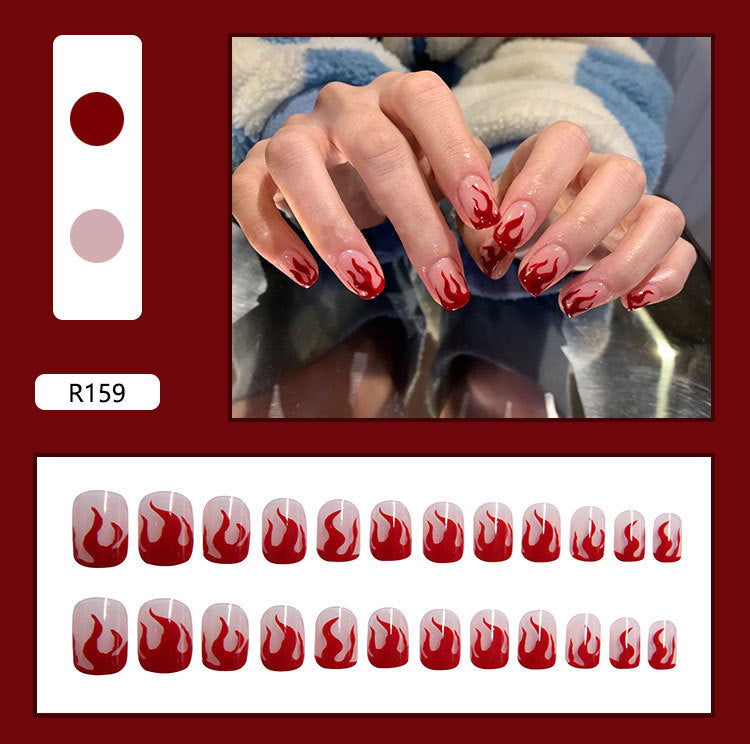 Pegatinas para decoración de uñas a presión, uñas postizas extraíbles
