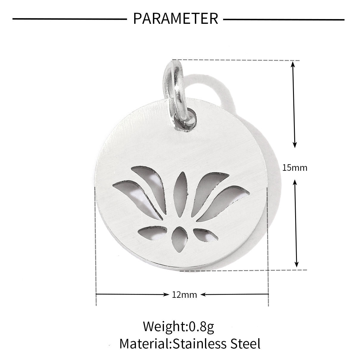 20 pcs/pack dog's paw flower sun titanium steel DIY pendant