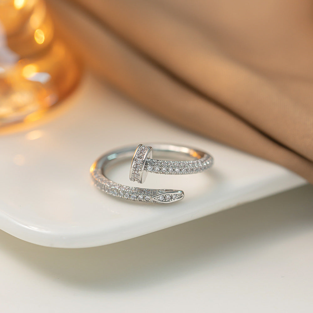 Real Gold Plated Nail Shredded Diamond Ring