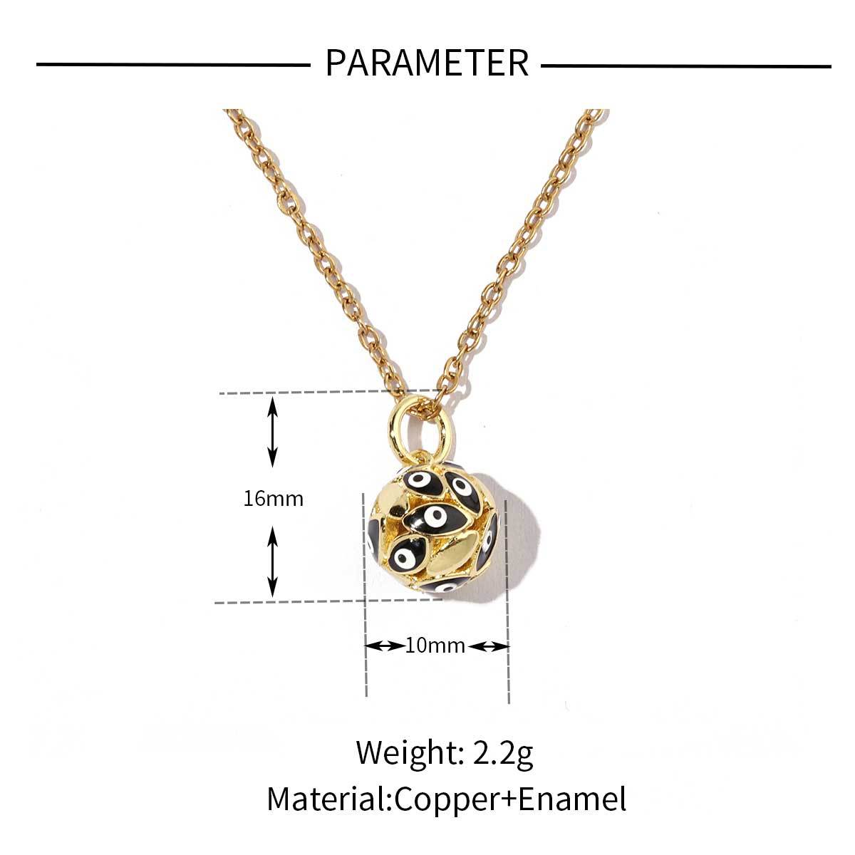 18K real gold color-preserving copper zircon water drop eye pendant.