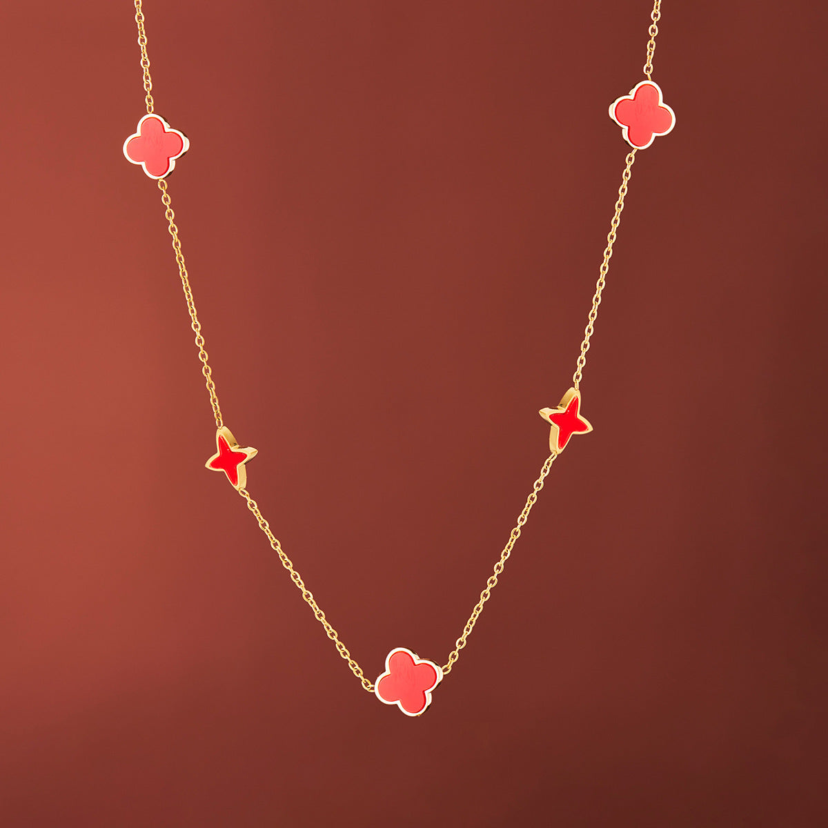 Women's Light-Luxury Lucky Clover Titanium Steel Clavicle Necklace