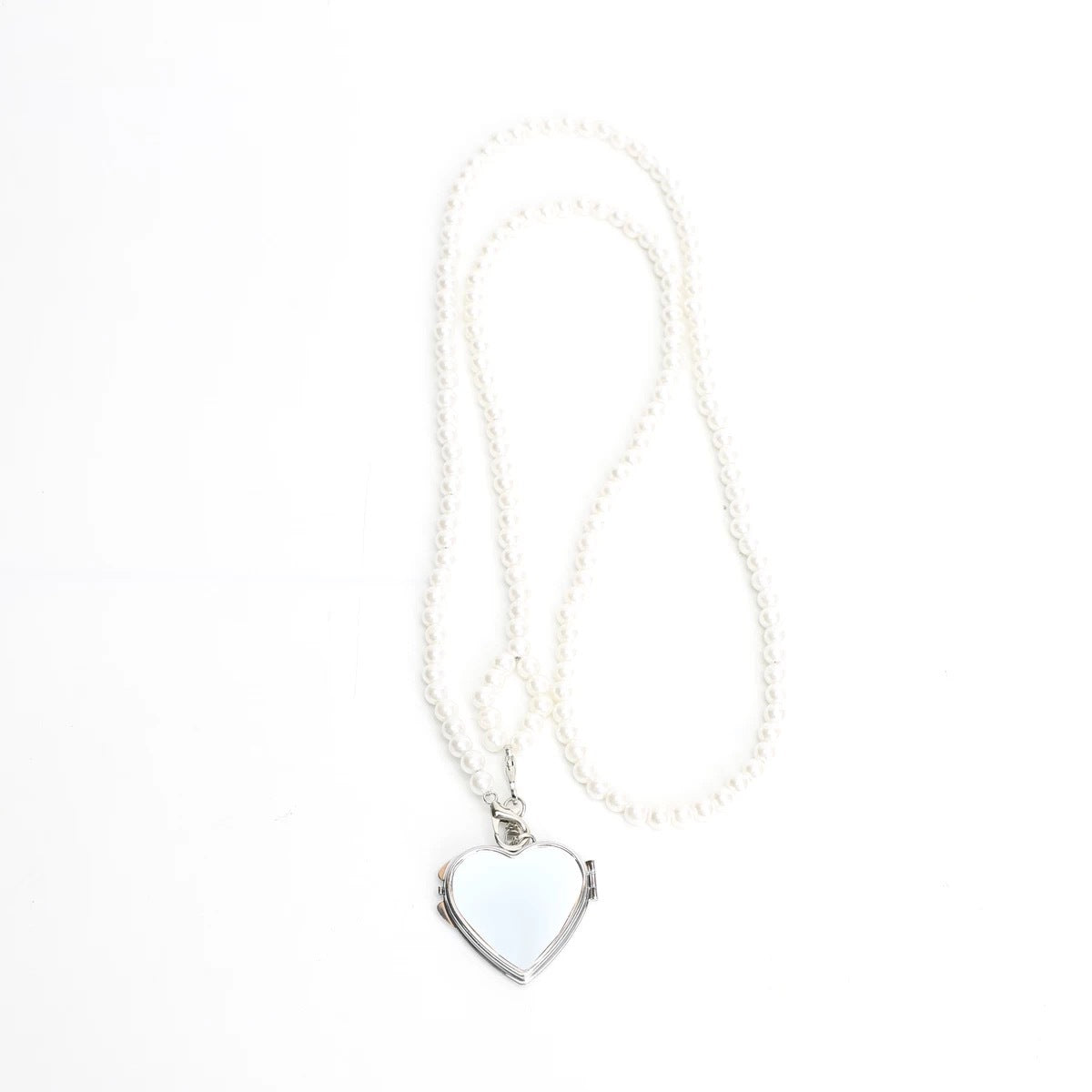 Pearl chain metal heart messenger bag