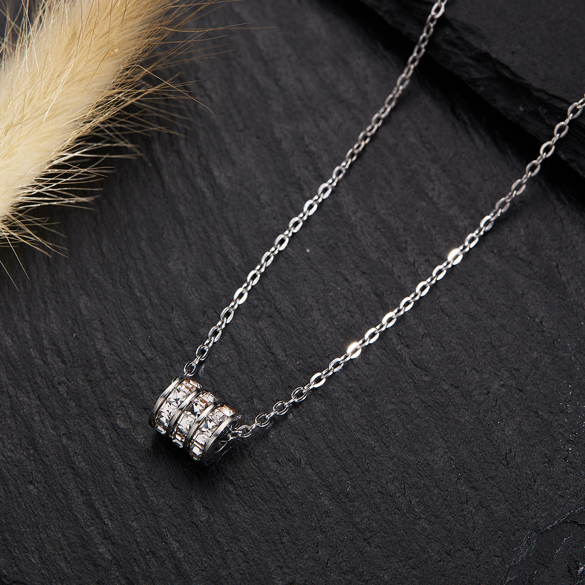 Silver Titanium Steel Necklace Strip