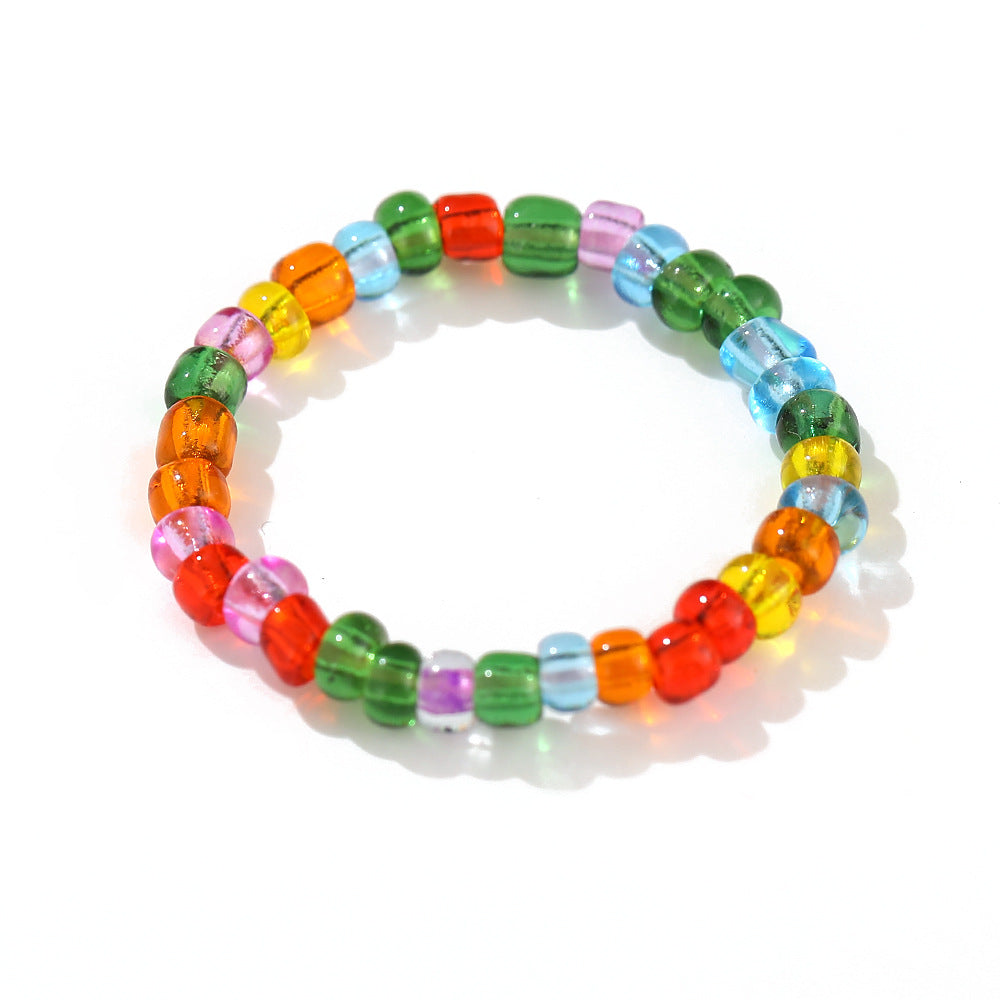 Colorful rice bead ring Glass rice bead ring
