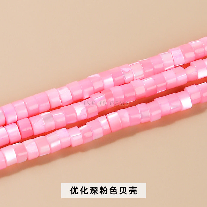 2 * 4Mm colored shell mother-of-pearl right-angle disc beads