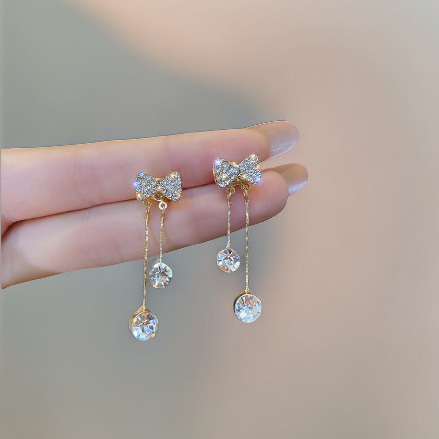 Asymmetrical Diamond Heart Stud Earrings