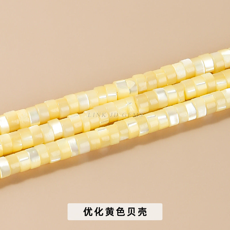 2 * 4Mm colored shell mother-of-pearl right-angle disc beads