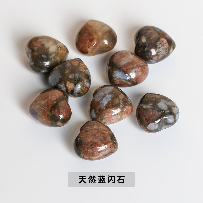 15Mm pink crystal peach heart semi-precious stone