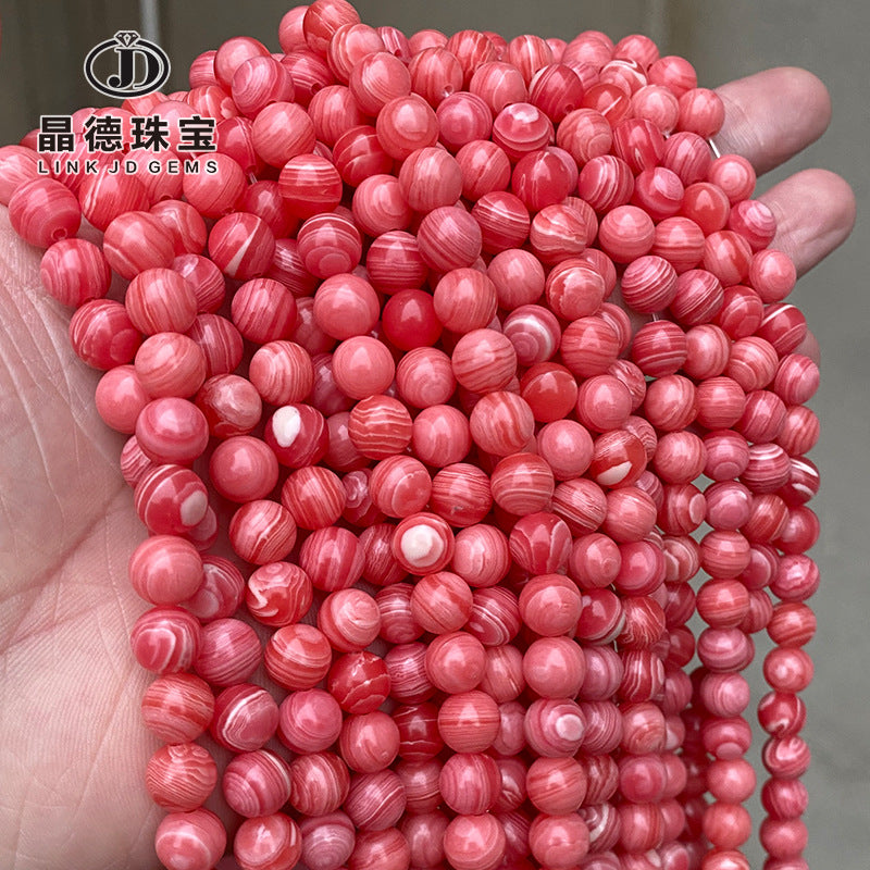 Pulsera de cuentas sueltas de piedra roja sintética argentina