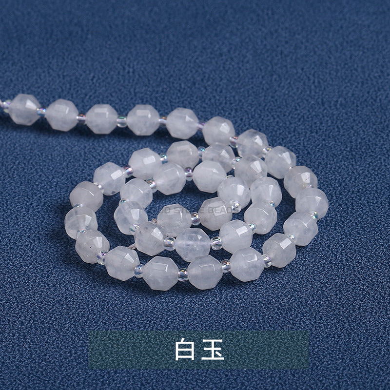 Crystal agate cut olive beads loose beads