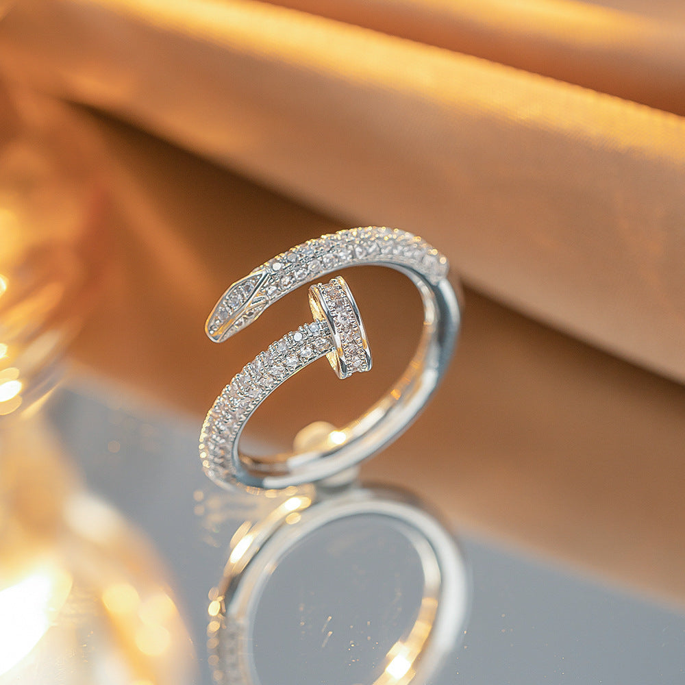 Real Gold Plated Nail Shredded Diamond Ring