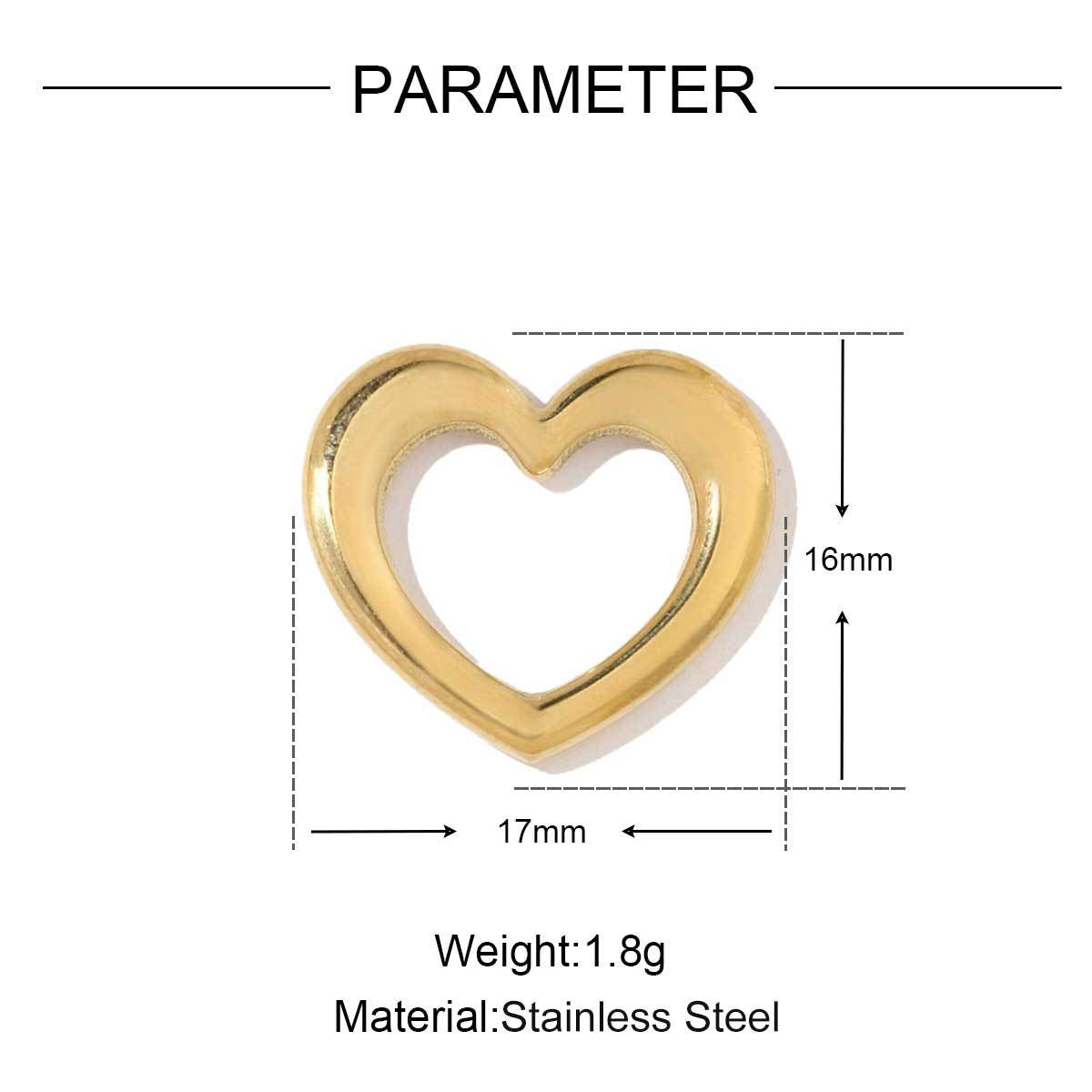 French hollow geometric love titanium steel pendant