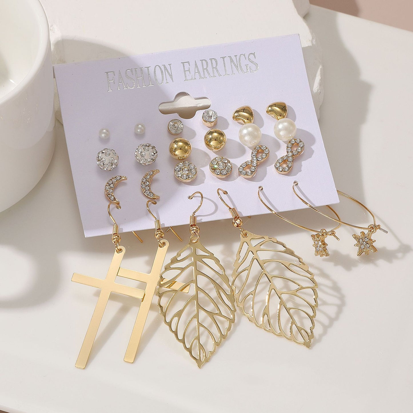 Bohemian Pearl Fringe Earring Set