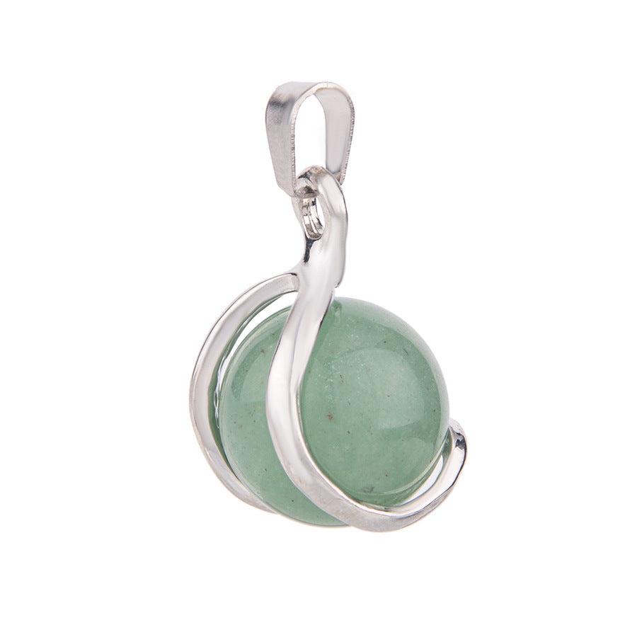 Pingente em forma de U com conta giratória livre de cristal