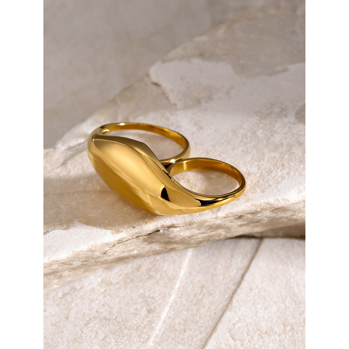 Anillo de dedo doble pulido
