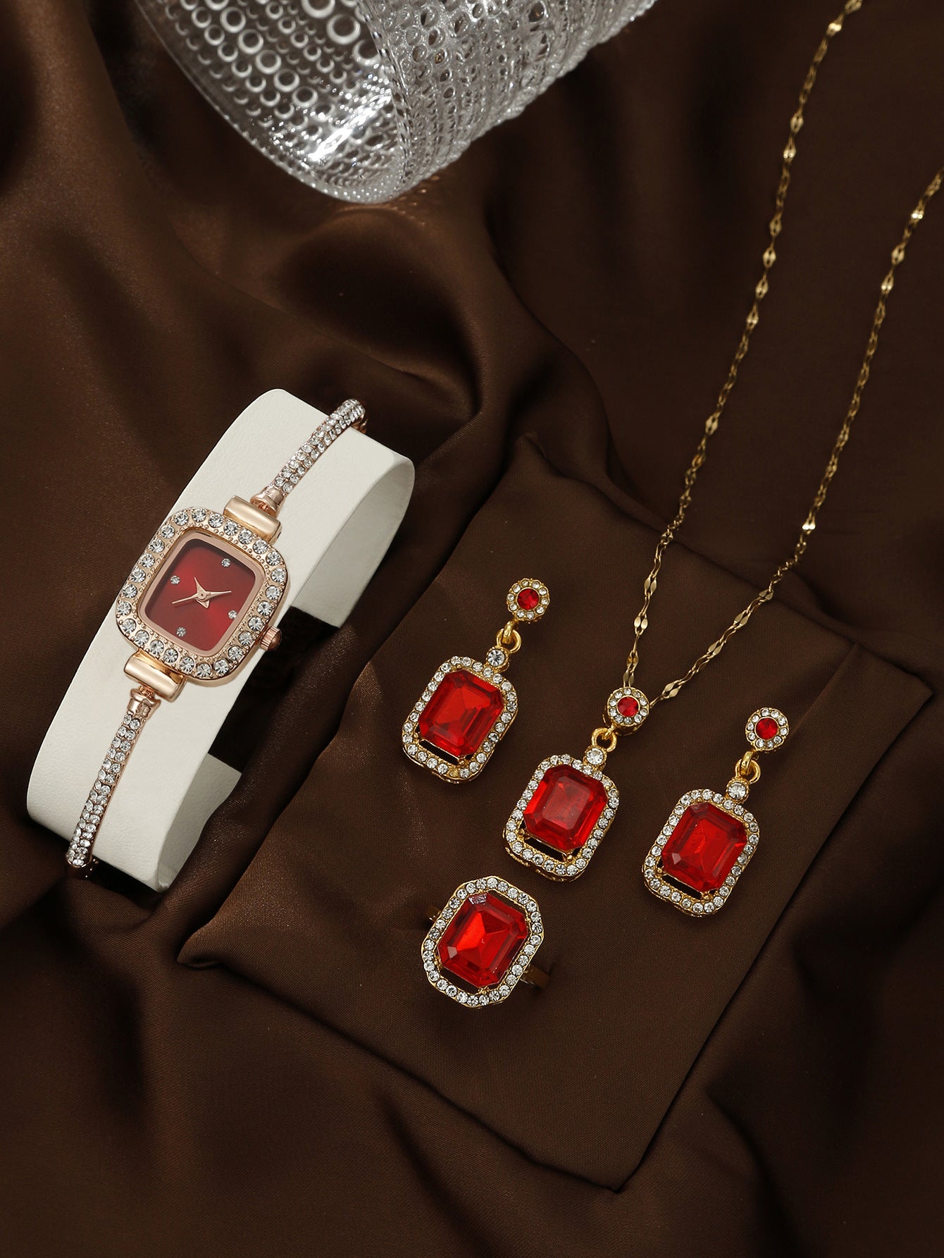 Square watch European jewelry set