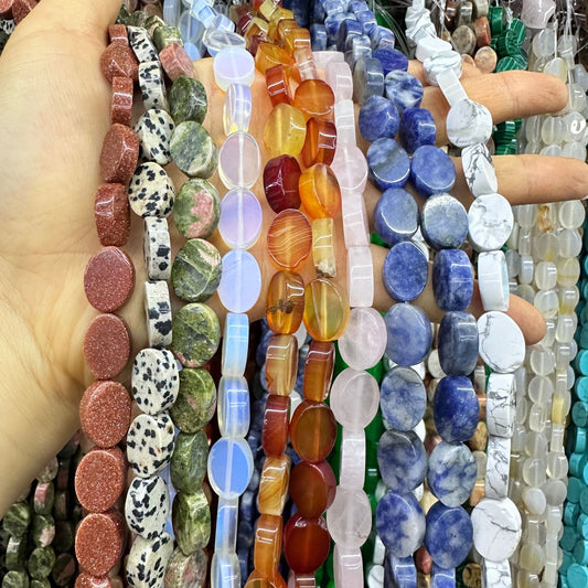 Contas redondas planas de cristal natural de 10*10MM