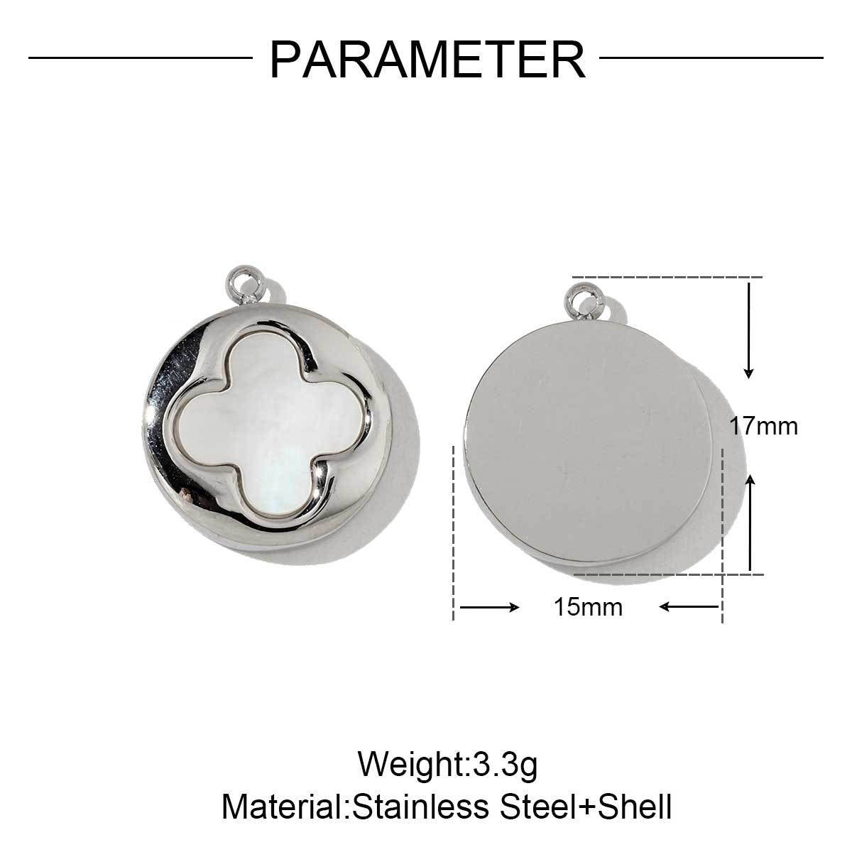 Shell smiley face titanium steel pendant