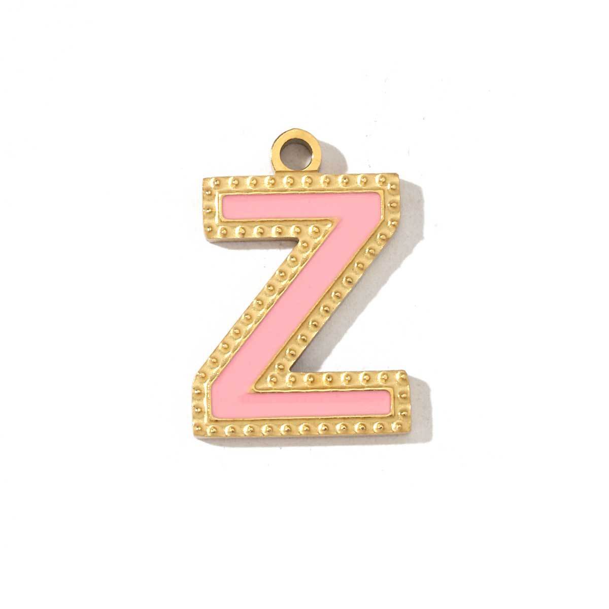 Colorful letter titanium steel necklace pendant