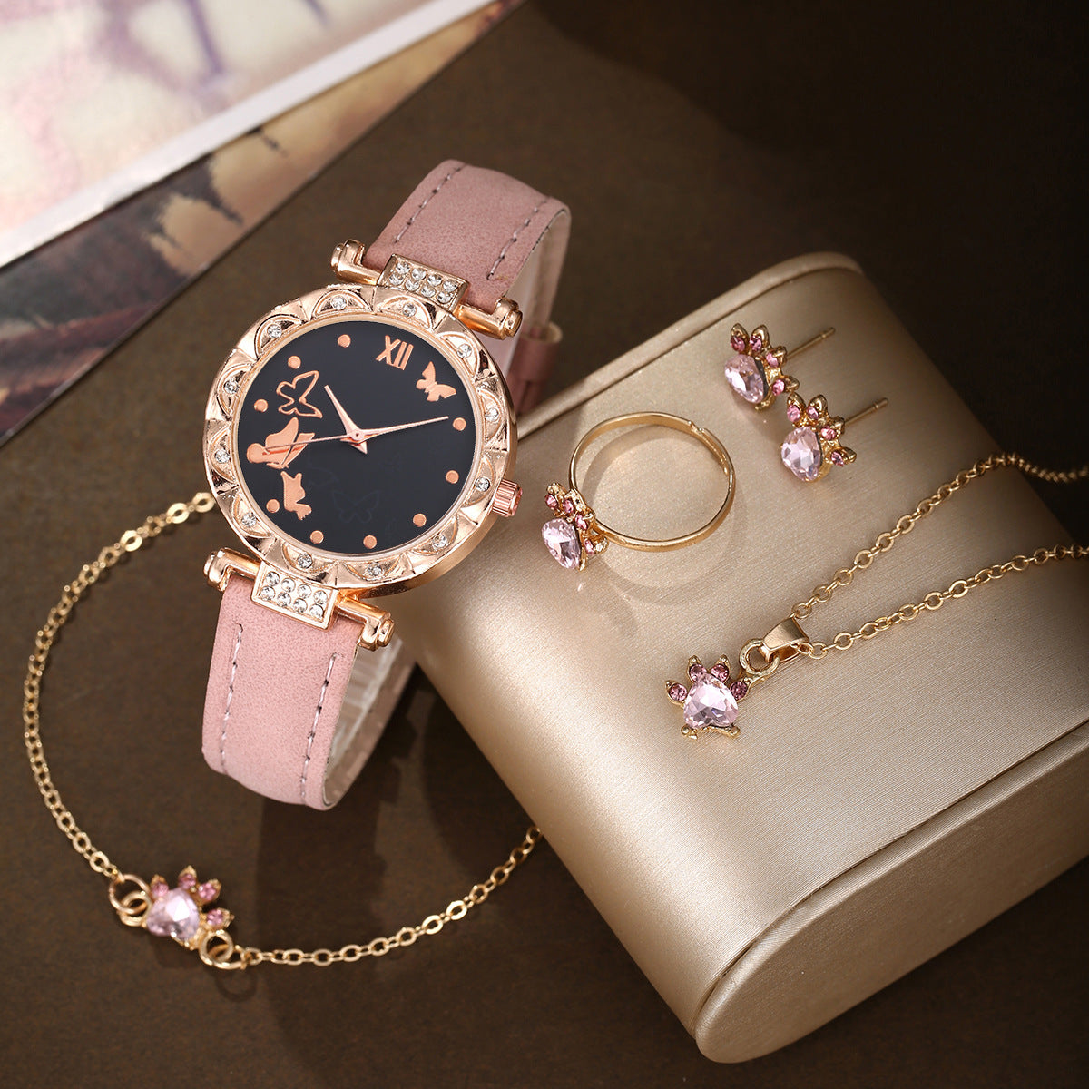 Watch Love Cat Claw Jewelry Set