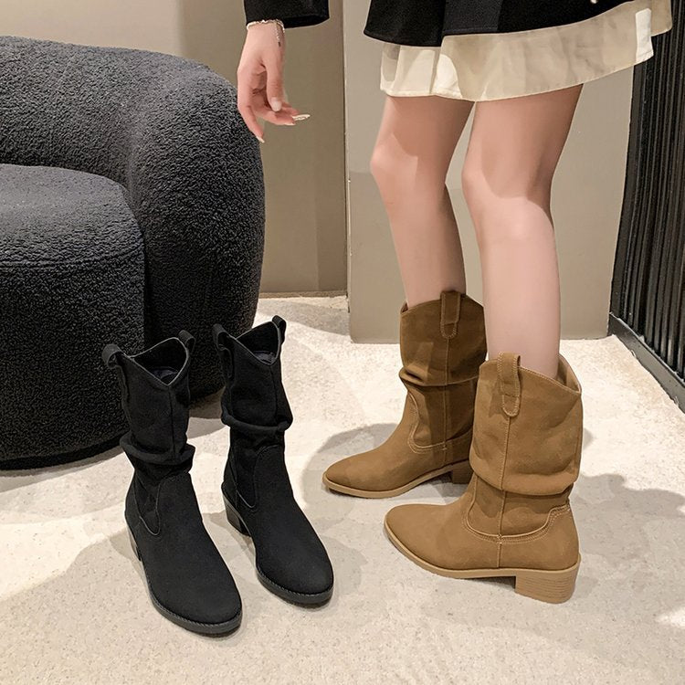 Pile boots women's inner heightening knight boots