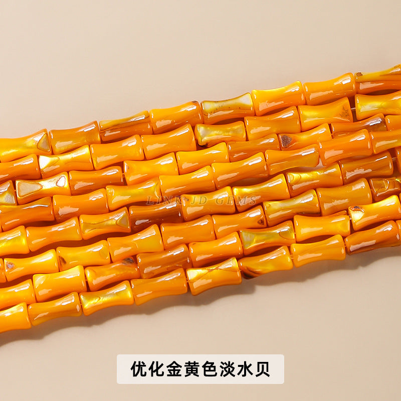 4 * 8Mm multi-colored freshwater shell bamboo beads loose beads