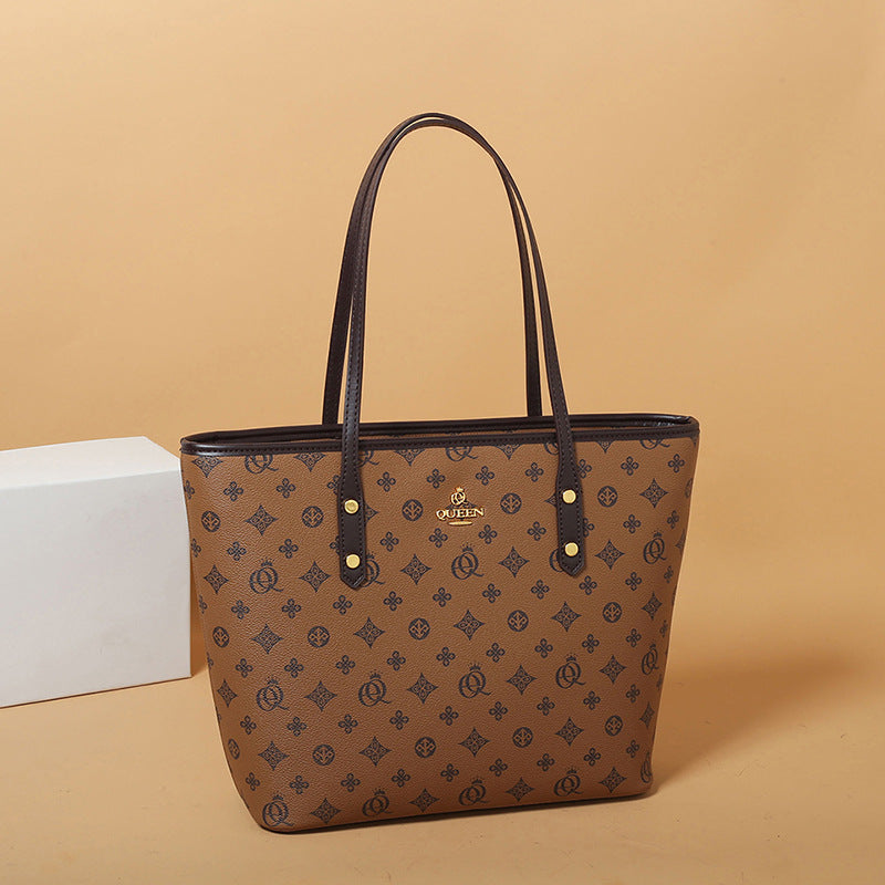 Printed mother and child bag versatile shoulder tote bag