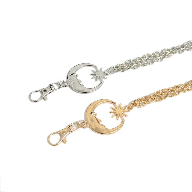 Sun Moon Buckle Decorative Metal Chain Waist Chain