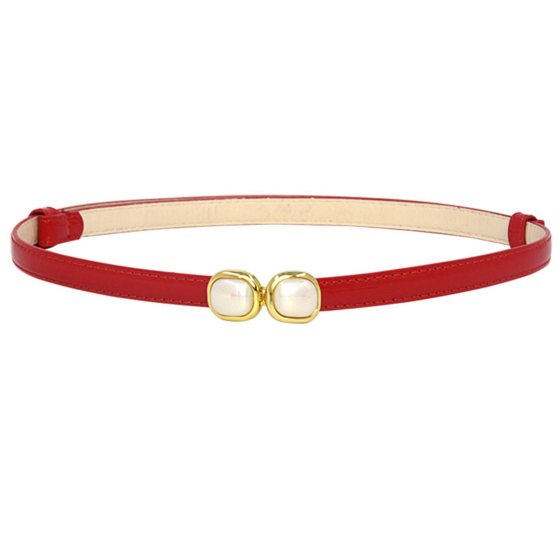 Patent leather belt woman