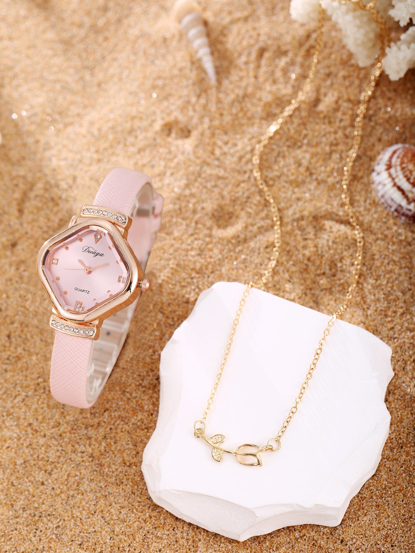Watch Pearl Bracelet Tulip Star Moon Jewelry Set